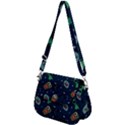 Monster Alien Pattern Seamless Background Saddle Handbag View2