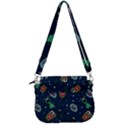 Monster Alien Pattern Seamless Background Saddle Handbag View3