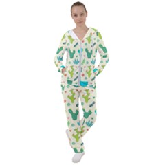 Cactus Succulent Floral Seamless Pattern Women s Tracksuit by Wegoenart