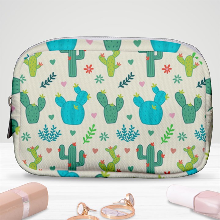 Cactus Succulent Floral Seamless Pattern Make Up Pouch (Small)