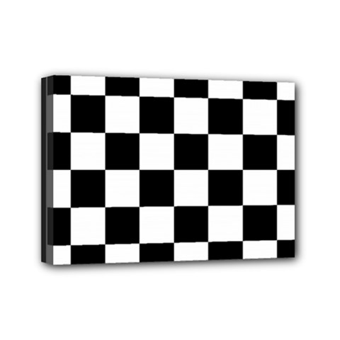 Chess Board Background Design Mini Canvas 7  X 5  (stretched) by Wegoenart