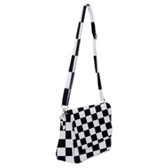 Chess Board Background Design Shoulder Bag With Back Zipper