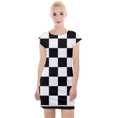 Chess Board Background Design Cap Sleeve Bodycon Dress by Wegoenart