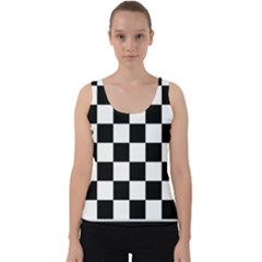 Chess Board Background Design Velvet Tank Top by Wegoenart