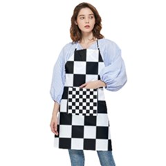 Chess Board Background Design Pocket Apron by Wegoenart