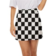 Chess Board Background Design Mini Front Wrap Skirt by Wegoenart