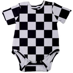 Chess Board Background Design Baby Short Sleeve Onesie Bodysuit by Wegoenart