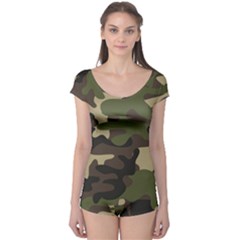 Texture-military-camouflage-repeats-seamless-army-green-hunting Boyleg Leotard  by Wegoenart