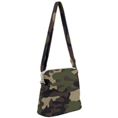 Texture-military-camouflage-repeats-seamless-army-green-hunting Zipper Messenger Bag by Wegoenart