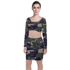 Texture-military-camouflage-repeats-seamless-army-green-hunting Top And Skirt Sets by Wegoenart