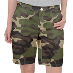 Texture-military-camouflage-repeats-seamless-army-green-hunting Pocket Shorts by Wegoenart