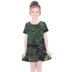 Military-background-grunge-style Kids  Simple Cotton Dress by Wegoenart