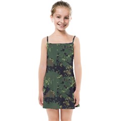 Military-background-grunge-style Kids  Summer Sun Dress by Wegoenart