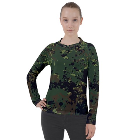 Military-background-grunge-style Women s Pique Long Sleeve Tee by Wegoenart