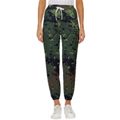 Military-background-grunge-style Cropped Drawstring Pants by Wegoenart