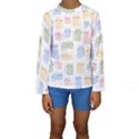 Cute-cat-colorful-cartoon-doodle-seamless-pattern Kids  Long Sleeve Swimwear View1