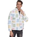 Cute-cat-colorful-cartoon-doodle-seamless-pattern Men s Puffer Bubble Jacket Coat View3