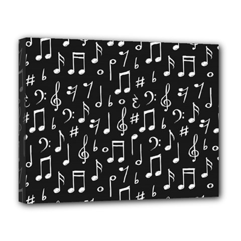 Chalk-music-notes-signs-seamless-pattern Canvas 14  X 11  (stretched) by Wegoenart