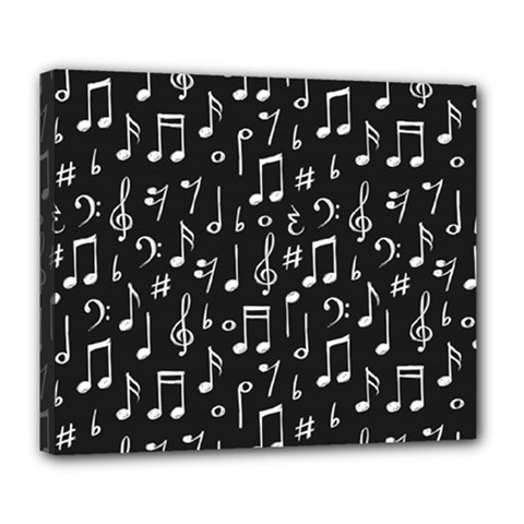 Chalk-music-notes-signs-seamless-pattern Deluxe Canvas 24  X 20  (stretched) by Wegoenart