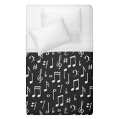 Chalk-music-notes-signs-seamless-pattern Duvet Cover (single Size) by Wegoenart