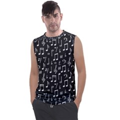 Chalk-music-notes-signs-seamless-pattern Men s Regular Tank Top by Wegoenart