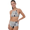 Cute-cat-seamless-pattern High Waist Tankini Set View1