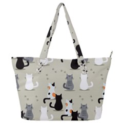 Cute-cat-seamless-pattern Full Print Shoulder Bag by Wegoenart