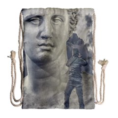 Men Taking Photos Of Greek Goddess Drawstring Bag (large) by dflcprintsclothing