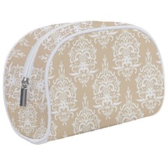 Clean Brown And White Ornament Damask Vintage Make Up Case (medium) by ConteMonfrey