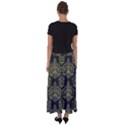 Black And Green Ornament Damask Vintage Flared Maxi Skirt View2