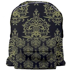 Black And Green Ornament Damask Vintage Giant Full Print Backpack by ConteMonfrey