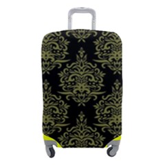 Black And Green Ornament Damask Vintage Luggage Cover (small) by ConteMonfrey