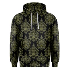 Black And Green Ornament Damask Vintage Men s Overhead Hoodie by ConteMonfrey