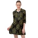 Black And Green Ornament Damask Vintage Mini Skater Shirt Dress View1