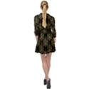 Black And Green Ornament Damask Vintage Mini Skater Shirt Dress View2