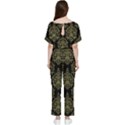 Black And Green Ornament Damask Vintage Batwing Lightweight Chiffon Jumpsuit View2