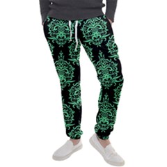 Black And Neon Ornament Damask Vintage Men s Jogger Sweatpants by ConteMonfrey