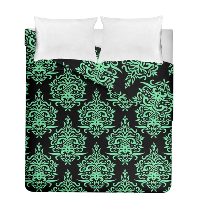 Black And Neon Ornament Damask Vintage Duvet Cover Double Side (Full/ Double Size)