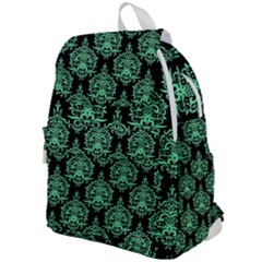 Black And Neon Ornament Damask Vintage Top Flap Backpack by ConteMonfrey