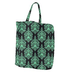 Black And Neon Ornament Damask Vintage Giant Grocery Tote by ConteMonfrey