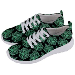 Black And Neon Ornament Damask Vintage Men s Lightweight Sports Shoes by ConteMonfrey