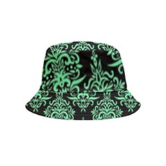 Black And Neon Ornament Damask Vintage Bucket Hat (kids) by ConteMonfrey