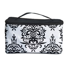 Black And White Ornament Damask Vintage Cosmetic Storage by ConteMonfrey