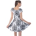 Black And White Ornament Damask Vintage Cap Sleeve Dress View2