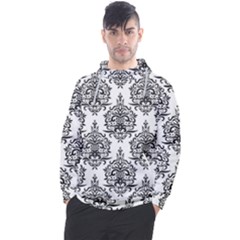 Black And White Ornament Damask Vintage Men s Pullover Hoodie by ConteMonfrey