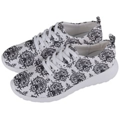 Black And White Ornament Damask Vintage Men s Lightweight Sports Shoes by ConteMonfrey