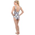 Black And White Ornament Damask Vintage Cross Front Low Back Swimsuit View2