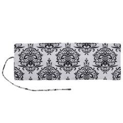 Black And White Ornament Damask Vintage Roll Up Canvas Pencil Holder (m) by ConteMonfrey