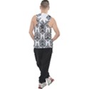 Black And White Ornament Damask Vintage Men s Sleeveless Hoodie View2