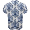 Blue And White Ornament Damask Vintage Men s Cotton Tee View2